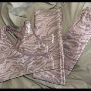 Gymshark purple zebra bra and leggings SET
